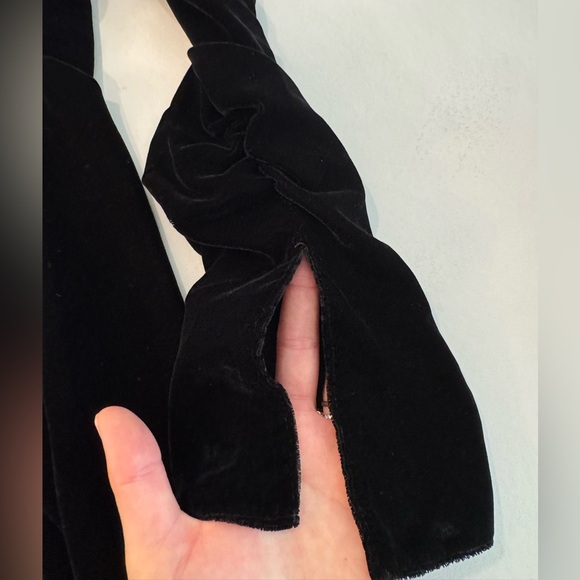 Long sleeve Tucked Velvet Bias Maxi NWT - Picture 7 of 11